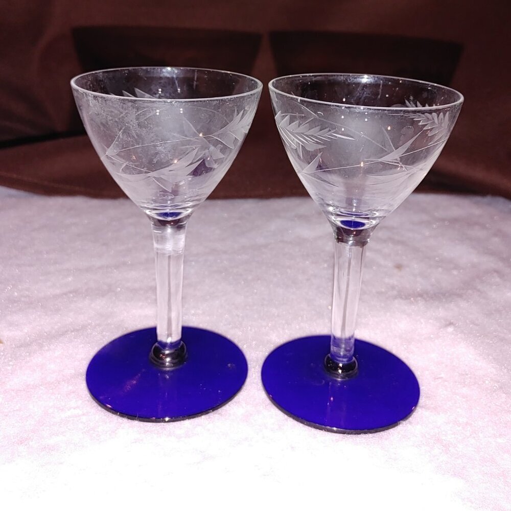 Vintage Cocktail Glasses Small Rare